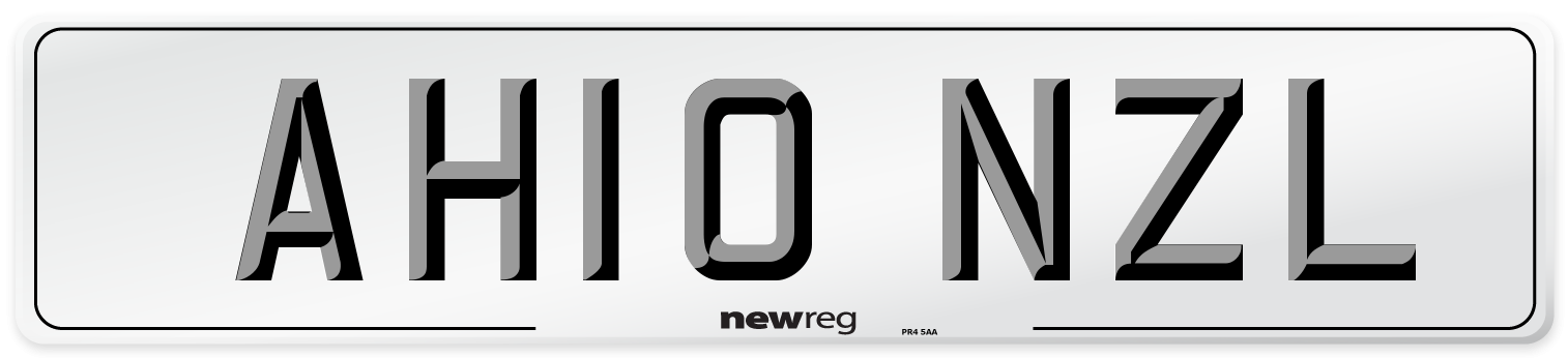 AH10 NZL Number Plate from New Reg